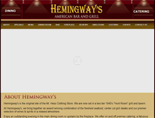 Tablet Screenshot of hemingwaysgrill.com
